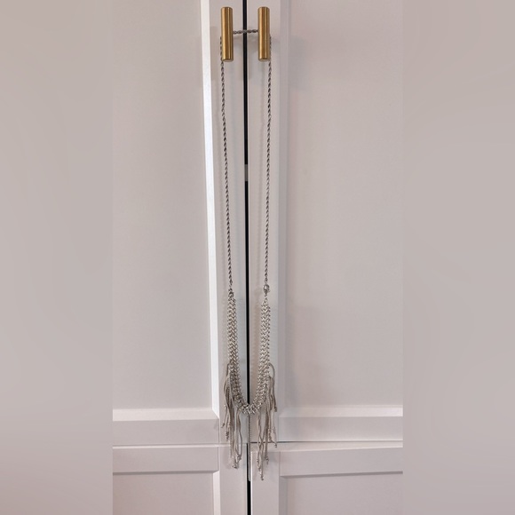 🎁 FREE ADD ON Silver Tone Boho Chains and Fabric Fringe Long Neck… - Picture 4 of 4